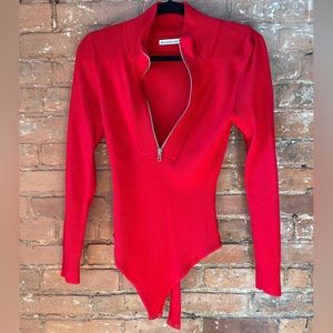 Red Bodysuit Sweater